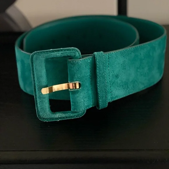 Vintage 80’s Green Suede Belt - Picture 2 of 10